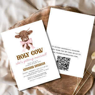 Invitación QR Code Holy Cow Western Cowgirl Briower Shower