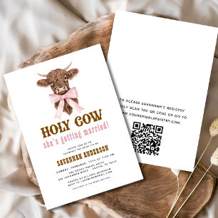 Invitación QR Code Holy Cow Western Cowgirl Briower Shower