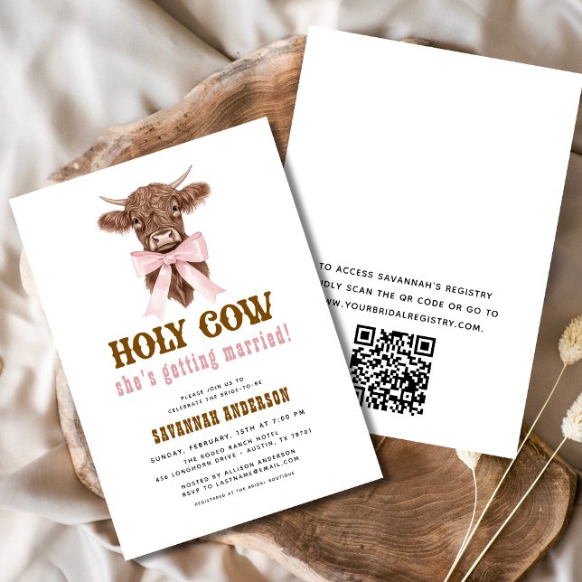 Invitación QR Code Holy Cow Western Cowgirl Briower Shower (Subido por el creador)