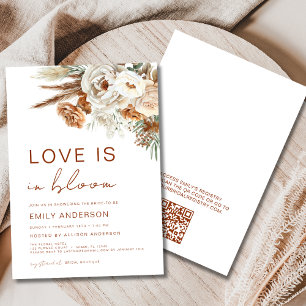 Invitación QR Code Love en Bloom Pampas ducha de hierbas