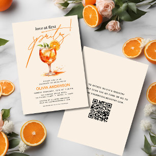 Invitación QR Code Love en la primera ducha de Naranja Spritz