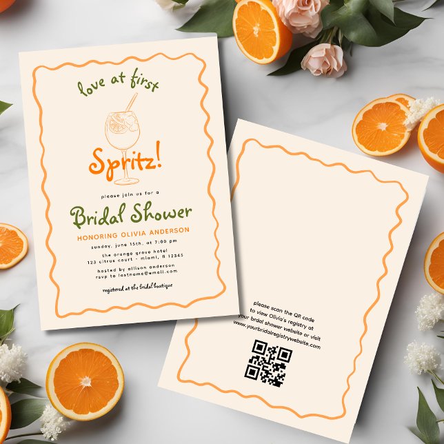 Invitación QR Code Love En La Primera Ducha De Novias Funky S (Subido por el creador)