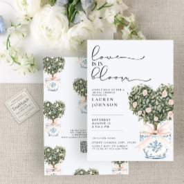 Invitación QR Code Love in Bloom Chinoiserie Bridal Shower