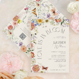 Invitación QR Code Love Is In Bloom Wildflower Bridal Shower