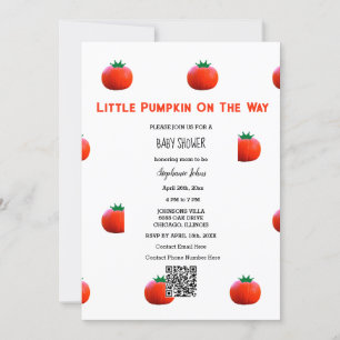 Invitación QR Code Pequeña Calabaza En El Camino De Baby Show