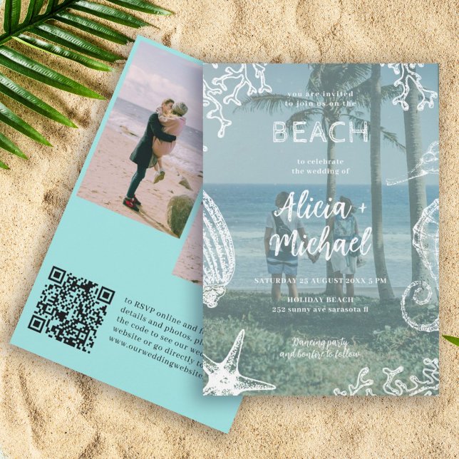 Invitación QR CODE personalizado foto collage verano playa bo (Subido por el creador)