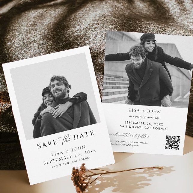 Invitación Qr Code Wedding Save the Date Photo  (Subido por el creador)