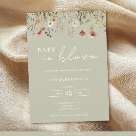 Invitación Qr Code Wildflower Baby en Bloom Baby Shower