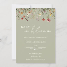 Invitación Qr Code Wildflower Baby en Bloom Baby Shower