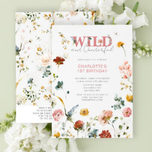 Invitación QR Código Floral Rosa Salvaje y Maravilloso Primer