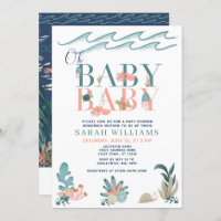 QR Código gemelos bajo el mar Oh bebé Baby Shower