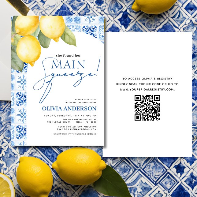 Invitación QR Código Lemon Main Squeeze Brieze Shower (Subido por el creador)