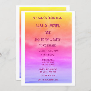 Invitación QR Código Nueve Niñas Nueve Fiestas de Cumpleaños