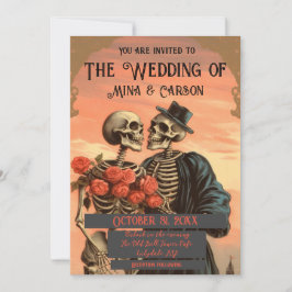 Invitación QR del Boda del Gótico de la pareja del