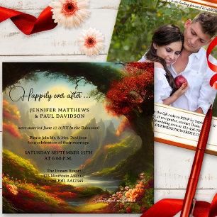 Invitación QR Forestal Encantado Feliz Nunca Después De Un Bo