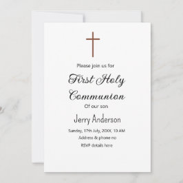 Invitación QR mínimo de la primera comunión santa católica