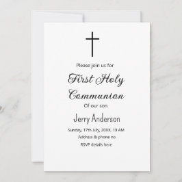 Invitación QR mínimo de la primera comunión santa católica