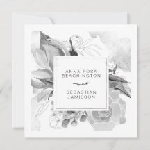 *~* QR RSVP AR12 Boda Floral sencillo y suave