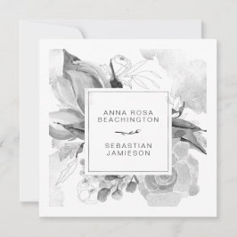 Invitación *~* QR RSVP AR12 Boda Floral sencillo y suave