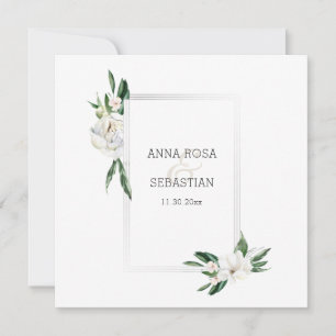 Invitación *~* QR RSVP AR15 Peony Flowers Frame Boda