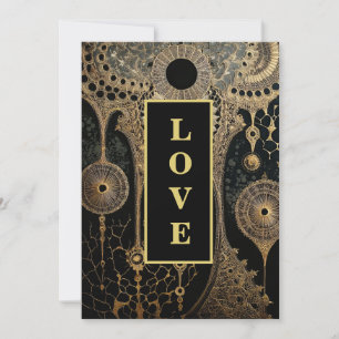 Invitación *~ QR RSVP AR26 Gold Lace LOVE26 Boda de lujo