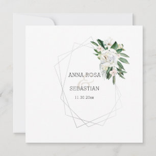 Invitación *~* QR RSVP Frame AR15 Floral Peony Boda