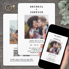 Invitación QR RSVP Máquina de Moda todo en uno 2 Boda fotográ