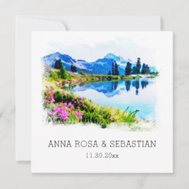 Invitación *~* QR RSVP MOUNTAINS Flowers AP19 RSVP Boda