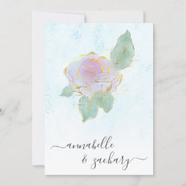 Invitación *~* QR TURQUOISE Damask RSVP Rosa AR12 Boda Inv