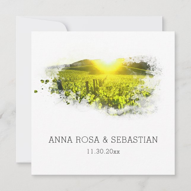 Invitación *~* QR Vineyard Grapes Italy AR21 RSVP Boda (Anverso)