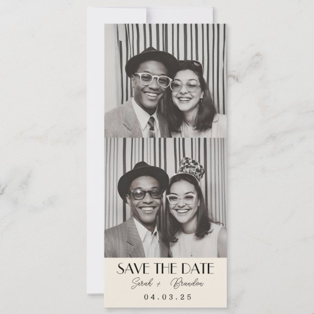 Invitación Qrcode de la tipografía fotogatina retro Guardar l (Anverso)