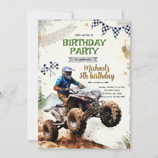 Invitación Quad bike birthday Party Invitation