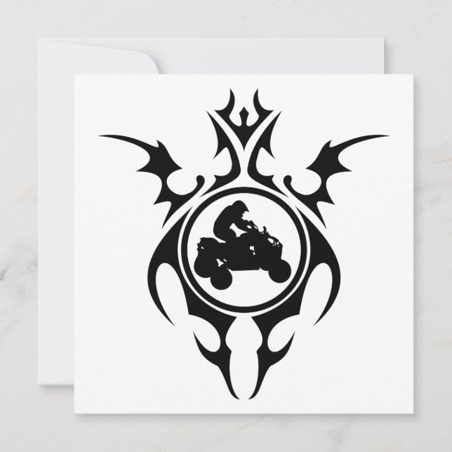 Invitación quads tribales (Anverso)