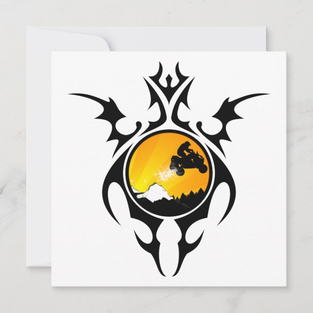 Invitación quads tribales (Anverso)