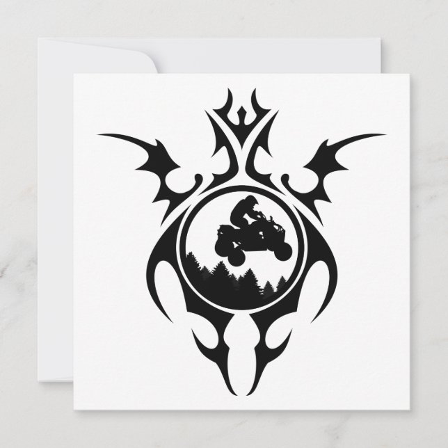 Invitación quads tribales (Anverso)