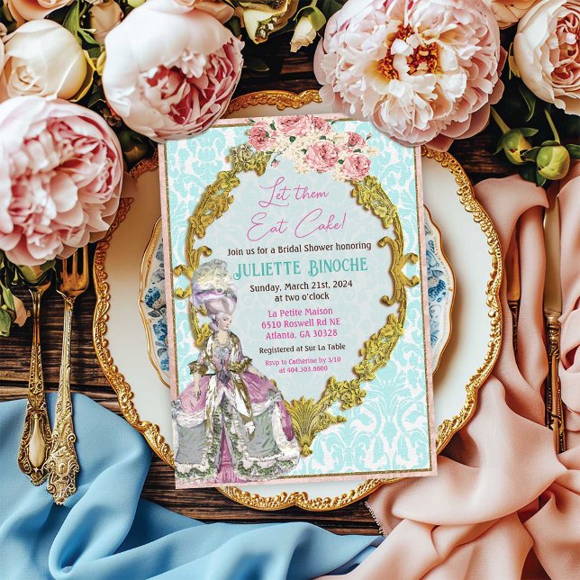 Invitación Que Coman Pastel Cumpleaños de Marie Antoinette (Subido por el creador)