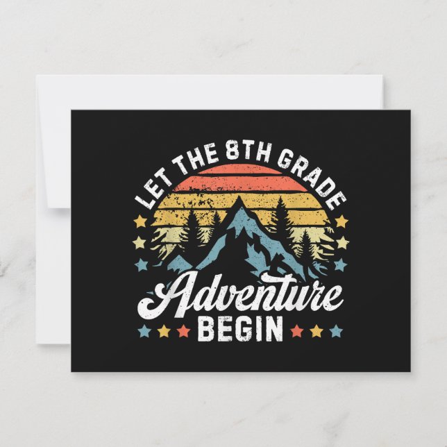 Invitación Que comience la aventura de 8º grado de vuelta al  (Anverso)