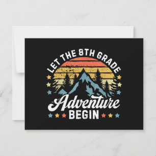Invitación Que comience la aventura de 8º grado de vuelta al