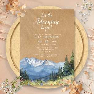 Invitación Que Comience La Aventura Ducha de Bebé de Montaña