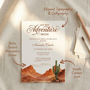 Invitación Que comience la aventura Fiesta Bohemia del Desier
