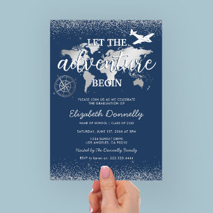 Invitación Que Comience La Aventura Fiesta de Graduación