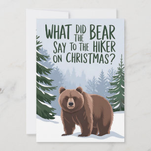 Invitación ¿Qué dijo el oso para hacer senderismo en Navidad 