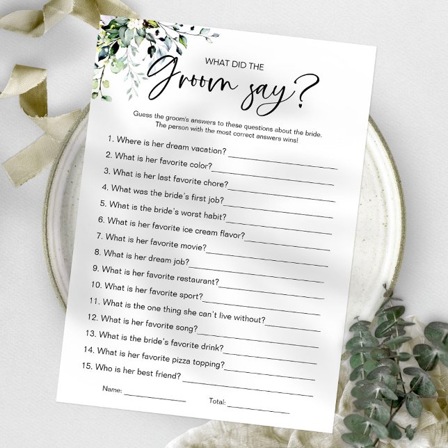Invitación ¿Qué dijo Groom del juego de la ducha de novia? (Subido por el creador)