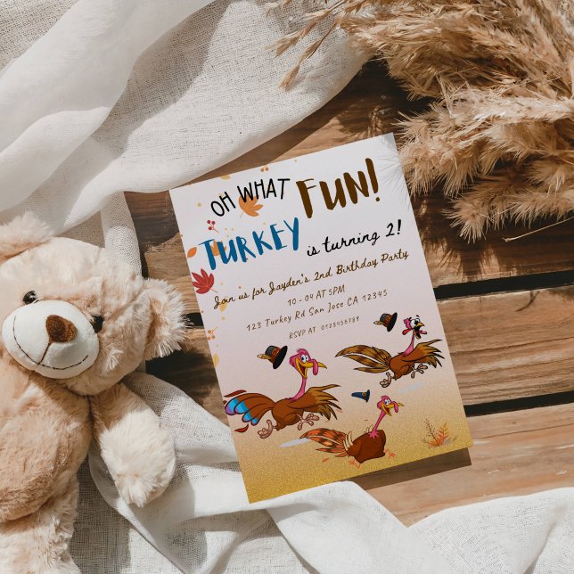 Invitación ¡Qué Diversión! Cumpleaños 2º Pavo (Subido por el creador)