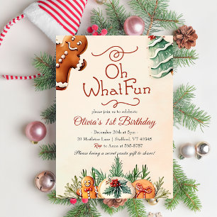Invitación ¡Qué Diversión! Navidades Cookies Fiesta de Cumple