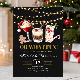 Invitación Qué divertida fiesta de cóctel de Navidad