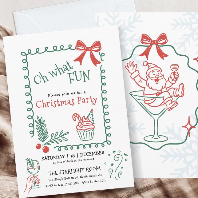 Invitación Qué divertida fiesta de cócteles de Navidad con ga (Subido por el creador)