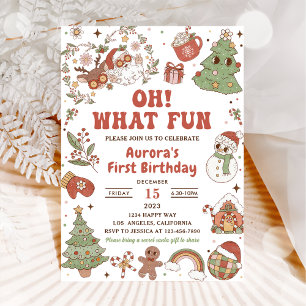 Invitación Qué divertida fiesta de cumpleaños de Santa genial