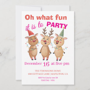 Invitación Qué divertidas fiestas de renos