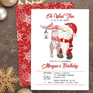 Invitación Qué divertido Cumpleaños de Navidad para niños div